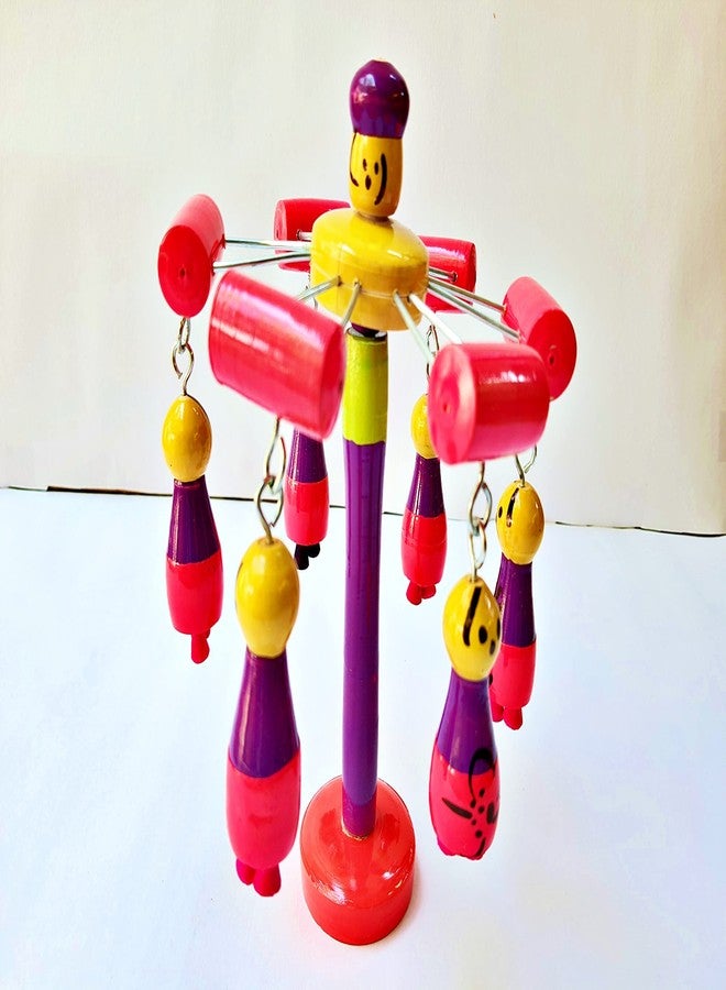 Prime Choice Toys Prime Choice Wooden Traditional Merry Go Round Toy for Kids, Balancing Toy for Kids, Wooden Balancing Toy, Carousel Toy for Kids, Merry Go Round Toy for Babies (Pack of 1) - Image 1